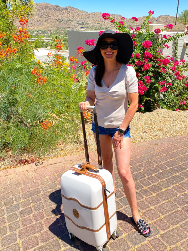 DELSEY Paris Chatelet Hard+ Hardside Luggage with Spinner Wheels, Champagne White, Carry-on 21 Inch Boutique or Busted Blog